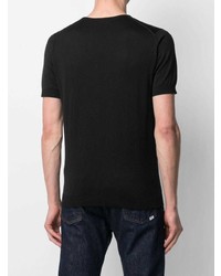 T-shirt à col rond noir John Smedley