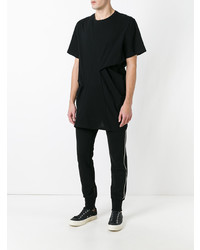 T-shirt à col rond noir Moohong