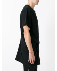 T-shirt à col rond noir Moohong