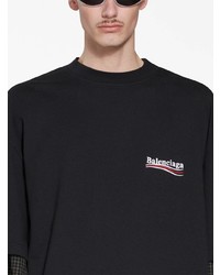 T-shirt à col rond noir Balenciaga