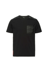 T-shirt à col rond noir Prada