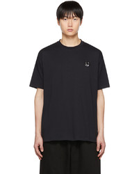 T-shirt à col rond noir Raf Simons