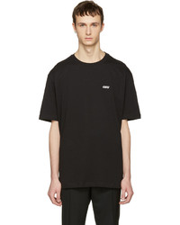 T-shirt à col rond noir Raf Simons