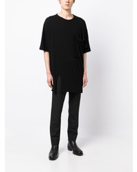 T-shirt à col rond noir Yohji Yamamoto