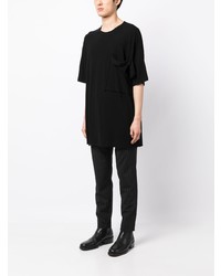 T-shirt à col rond noir Yohji Yamamoto