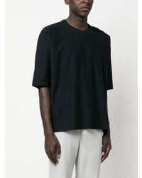 T-shirt à col rond noir Homme Plissé Issey Miyake