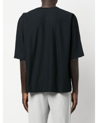 T-shirt à col rond noir Homme Plissé Issey Miyake