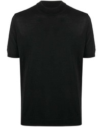 T-shirt à col rond noir Roberto Collina