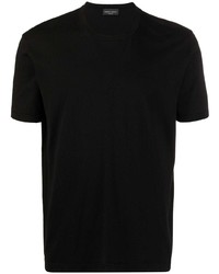 T-shirt à col rond noir Roberto Collina