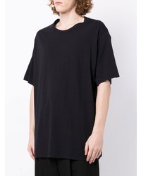 T-shirt à col rond noir Yohji Yamamoto