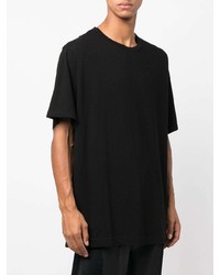 T-shirt à col rond noir Yohji Yamamoto