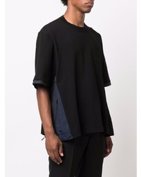 T-shirt à col rond noir Sacai