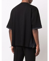 T-shirt à col rond noir Sacai