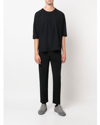 T-shirt à col rond noir Homme Plissé Issey Miyake