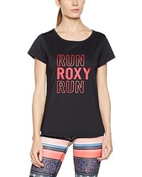 T-shirt à col rond noir Roxy