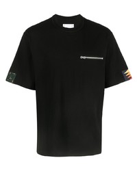 T-shirt à col rond noir Sacai