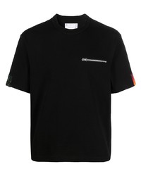 T-shirt à col rond noir Sacai