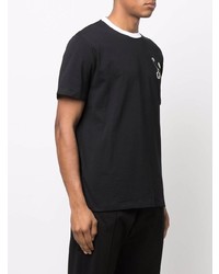 T-shirt à col rond noir Raf Simons X Fred Perry