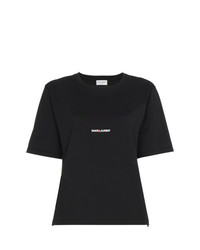 T-shirt à col rond noir Saint Laurent