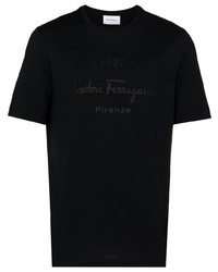 T-shirt à col rond noir Salvatore Ferragamo