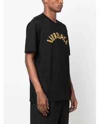 T-shirt à col rond noir Versace