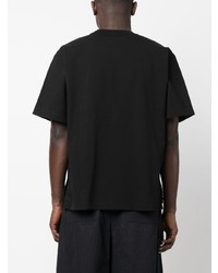 T-shirt à col rond noir Sacai