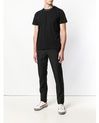 T-shirt à col rond noir Sacai