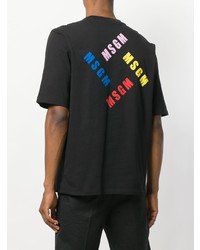 T-shirt à col rond noir MSGM