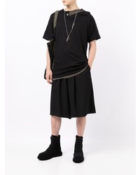 T-shirt à col rond noir Yohji Yamamoto