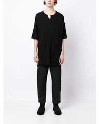 T-shirt à col rond noir Yohji Yamamoto