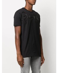 T-shirt à col rond noir Philipp Plein