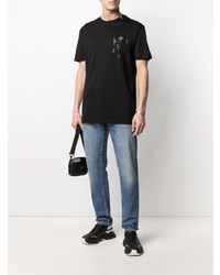 T-shirt à col rond noir Philipp Plein