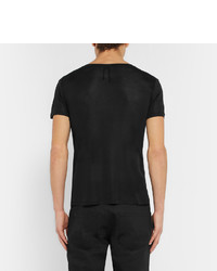 T-shirt à col rond noir Saint Laurent