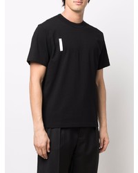 T-shirt à col rond noir Sacai