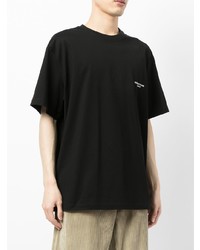 T-shirt à col rond noir Wooyoungmi