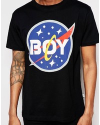 T-shirt à col rond noir Boy London