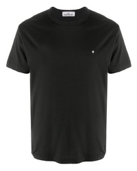 T-shirt à col rond noir Stone Island