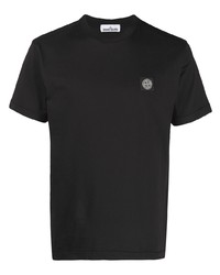 T-shirt à col rond noir Stone Island