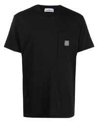 T-shirt à col rond noir Stone Island