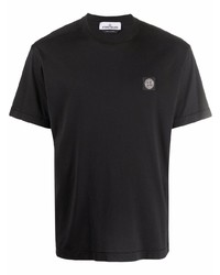 T-shirt à col rond noir Stone Island