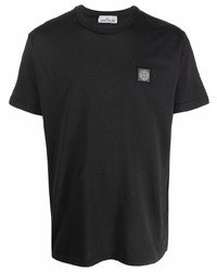 T-shirt à col rond noir Stone Island