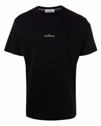 T-shirt à col rond noir Stone Island