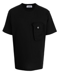 T-shirt à col rond noir Stone Island