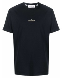 T-shirt à col rond noir Stone Island