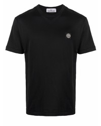 T-shirt à col rond noir Stone Island