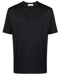 T-shirt à col rond noir Stone Island