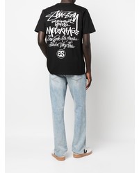 T-shirt à col rond noir Stussy