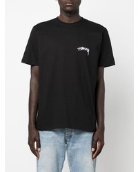 T-shirt à col rond noir Stussy