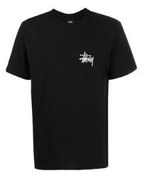 T-shirt à col rond noir Stussy