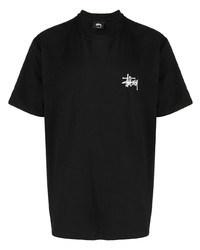 T-shirt à col rond noir Stussy